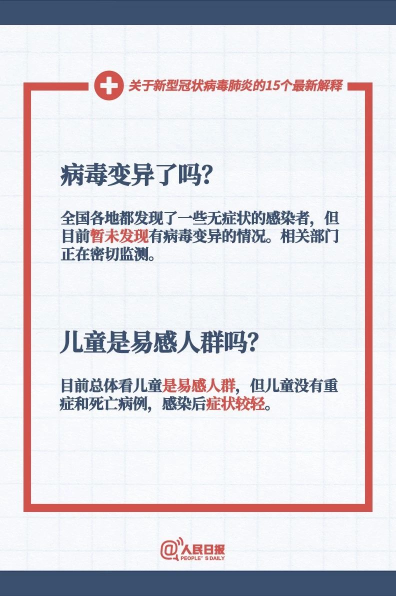 人民日?qǐng)?bào)緊急擴(kuò)散：關(guān)于新型冠狀病毒肺炎的15個(gè)最新解釋